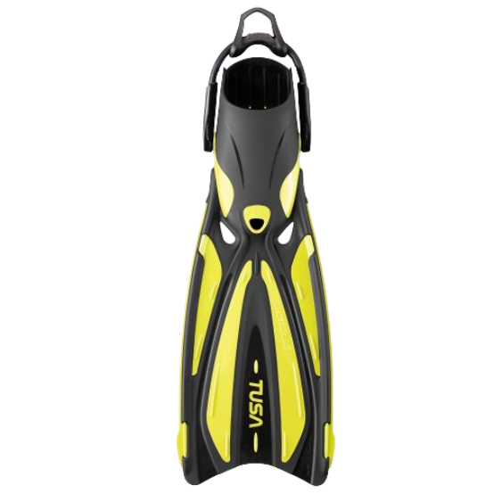 TUSA Solla Fin with Bungee Strap – High-Performance Open Heel Scuba Diving Fin Flash Yellow